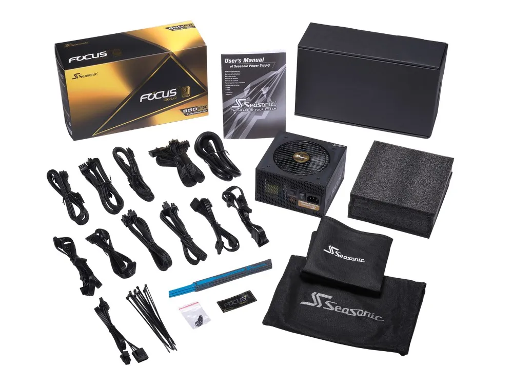 Блок питания для компьютеров Seasonic Focus GM, 850Вт, ATX, Полумодульный