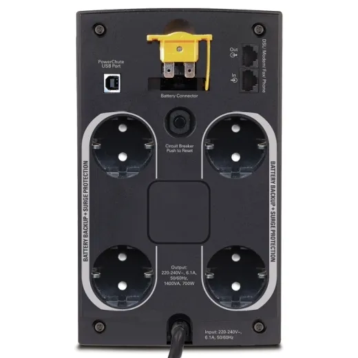 Sursă de alimentare neîntreruptibilă APC Back-UPS BX1400U-GR, Linear-interactiv, 1400VA, Turn