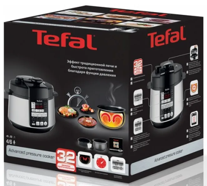 Aparat de gătit multifuncțional sub presiune Tefal CY621D34, Argintiu