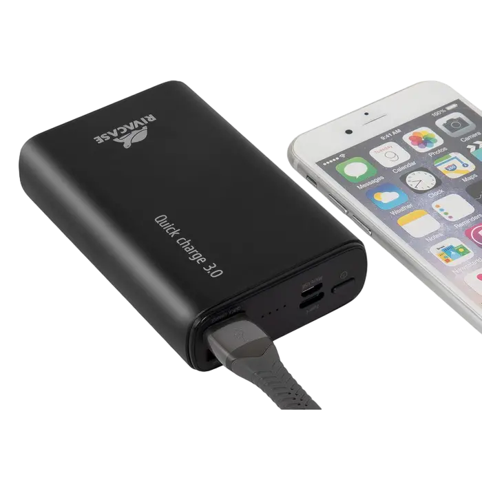 Power Bank Rivacase 10000 mAh QC 3.0/PD, VA1037, Black