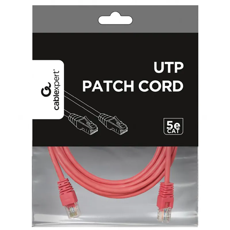 Patch cord Cablexpert PP12-1M/RO, CAT5e UTP, 1m, Roz
