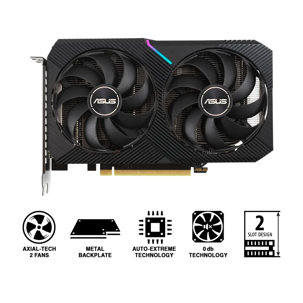 Видеокарта ASUS DUAL-RTX3050-O8G,  8GB GDDR6 128бит