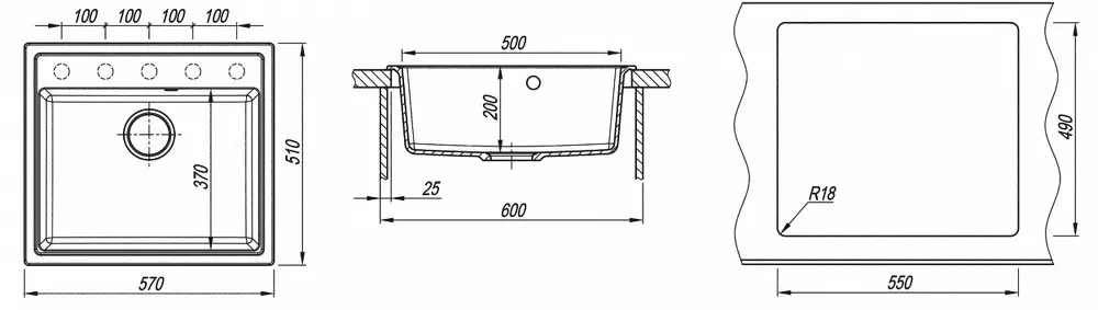 Кухонная мойка Dr.Gans Nica 570 (Белый)