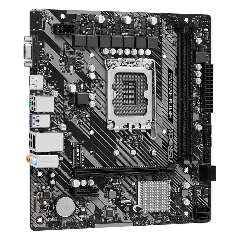 Материнская плата ASRock H610M-HVS/M.2 R2.0, LGA1700, Intel H610, Micro-ATX