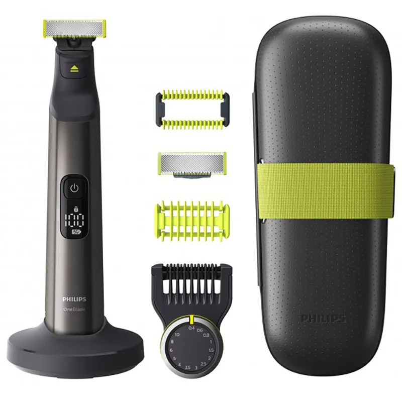 Trimmer pentru bărbați Philips OneBlade Pro QP6650/61, Negru | Verde
