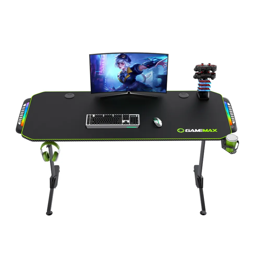 Birou Gaming Gamemax D140-Carbon RGB, Negru