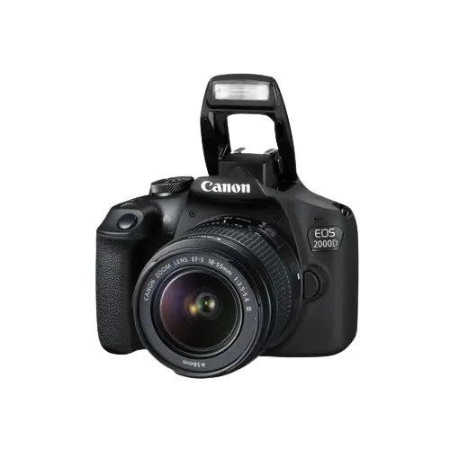 Aparat foto DSLR Canon EOS 2000D + EF-S 18-55 DC III, Negru