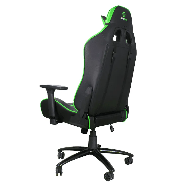 Scaun Gaming Gamemax GCR08, PU Piele, Negru/Verde
