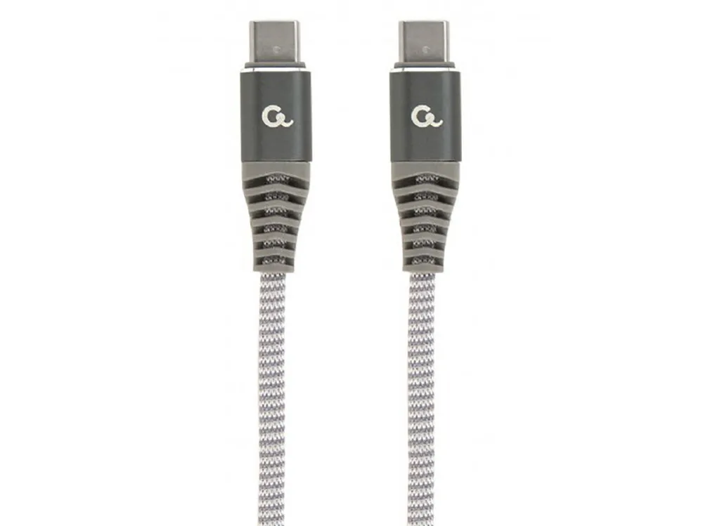  Blister Type-C/Type-C, CM/CM,  1.5 m,  60W charging power,Cablexpert Cotton Braided Spacegrey/White