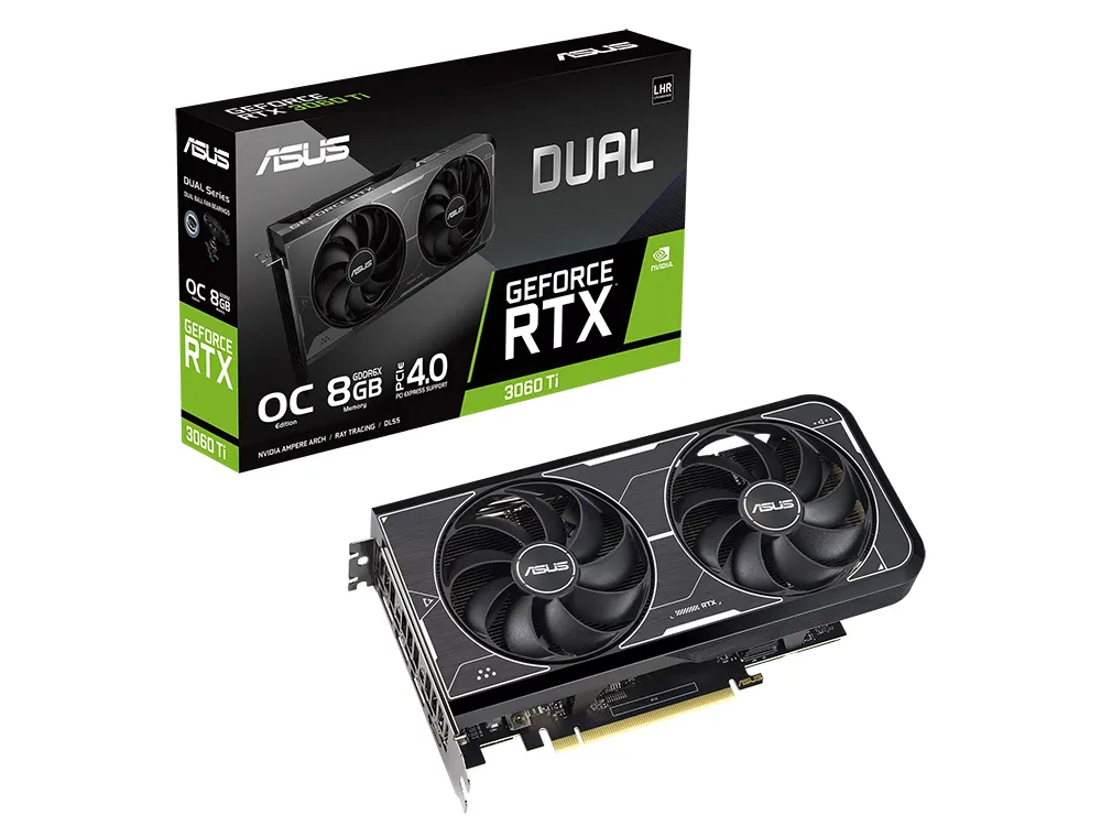 Placă Video ASUS DUAL-RTX3060TI-O8GD6X,  8GB GDDR6X 256bit