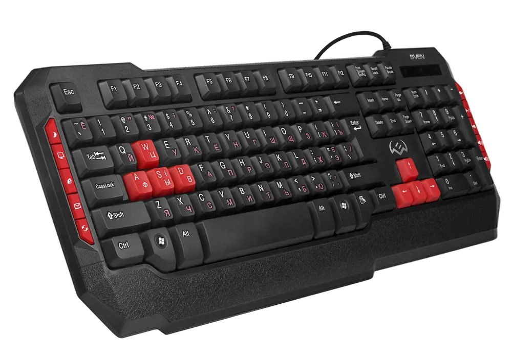 Set Tastatură + Mouse + Mouse Pad SVEN GS-9000, Cu fir, Negru/Rosu