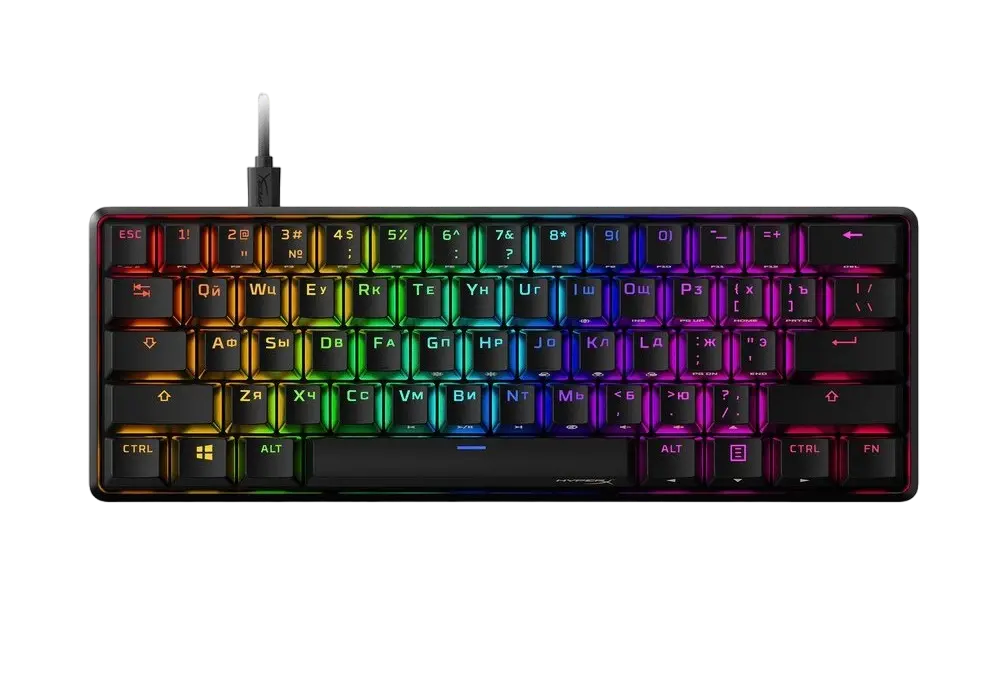 Gaming Keyboard HyperX Alloy Origins 60, Mechanical, TKL, Steel frame, Onboard memory,RGB, Pink, USB