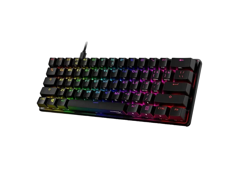 Gaming Keyboard HyperX Alloy Origins 60, Mechanical, TKL, Steel frame, Onboard memory,RGB, Pink, USB