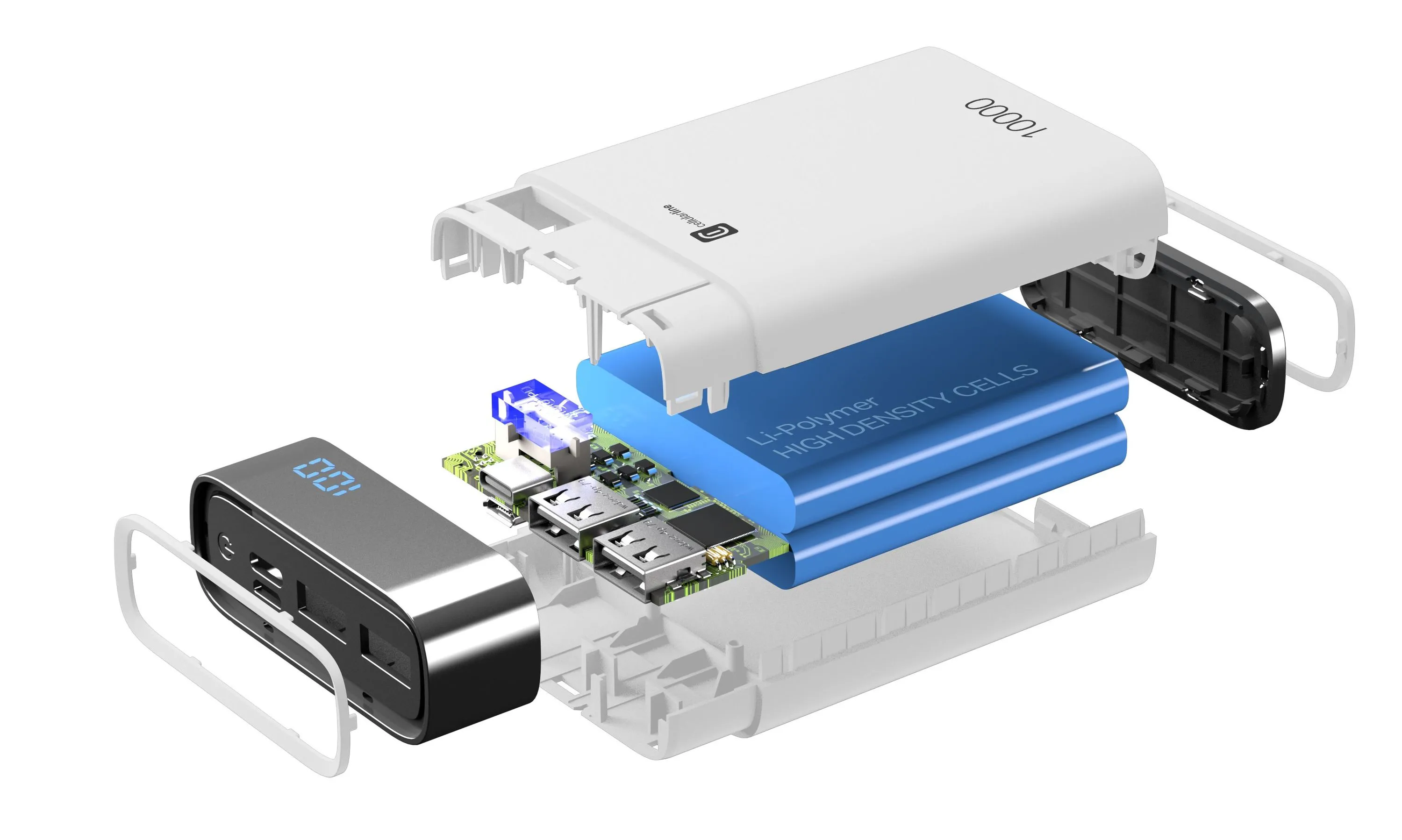 Acumulator extern Cellularline FreePower MANTA 10000, 10000mAh, Alb