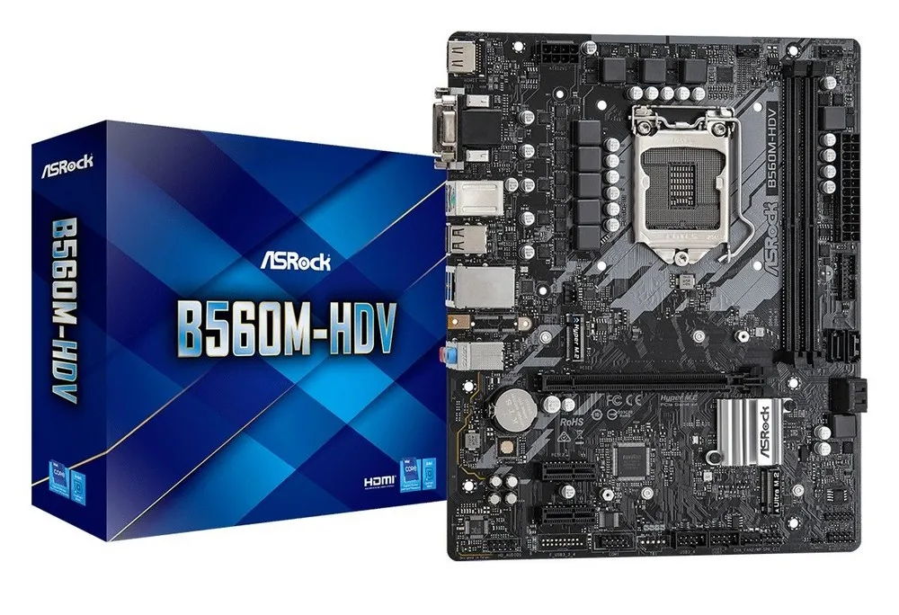 Материнская плата ASRock B560M-HDV, LGA1200, Intel B560, Micro-ATX
