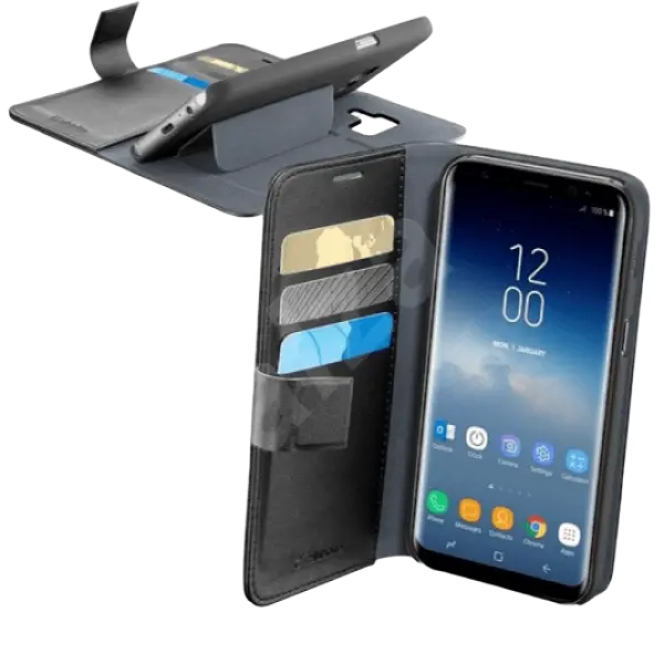 Husă tip carte Cellularline Book Agenda -  Galaxy S9+, Negru