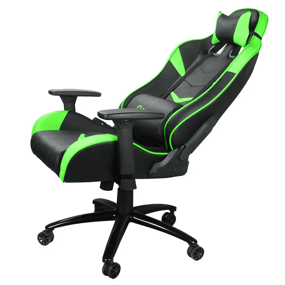 Scaun Gaming Gamemax GCR08, PU Piele, Negru/Verde