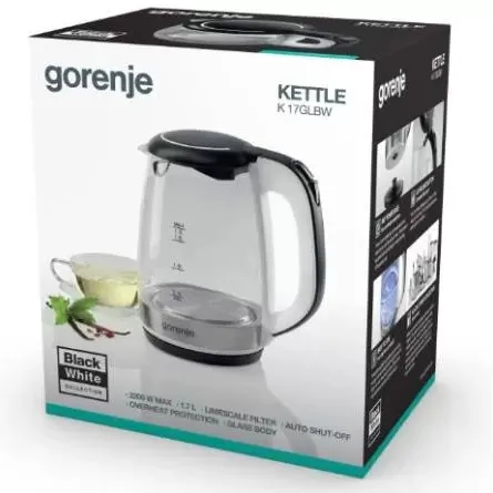 Электрочайник Gorenje K17GLBW, Белый
