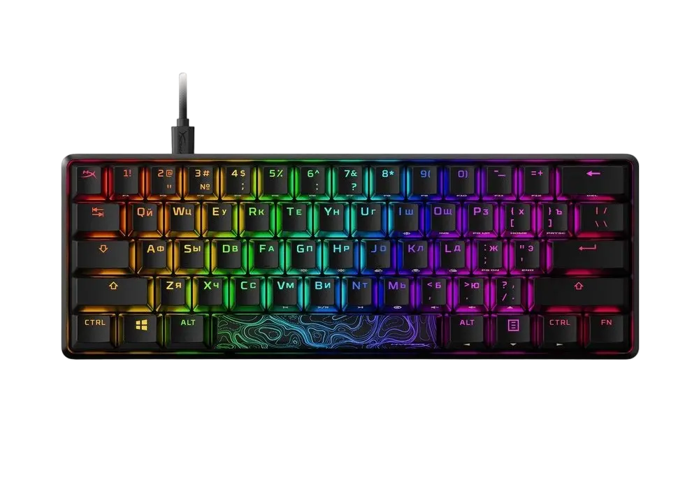 Gaming Keyboard HyperX Alloy Origins 60, Mechanical, TKL, Steel frame, Onboard memory,RGB, Pink, USB
