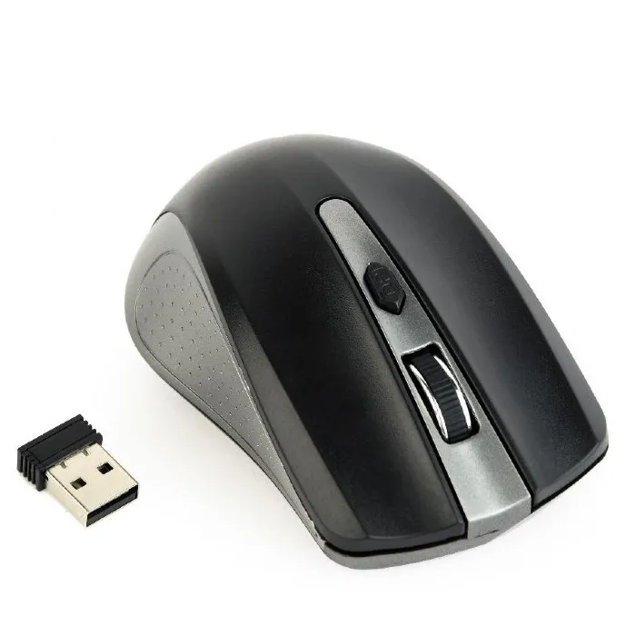 Wireless Mouse Gembird MUSW-4B-04-GB Optical 800-1600 dpi 4 buttons, Ambidextrous, 2xAAA, Grey/Black
