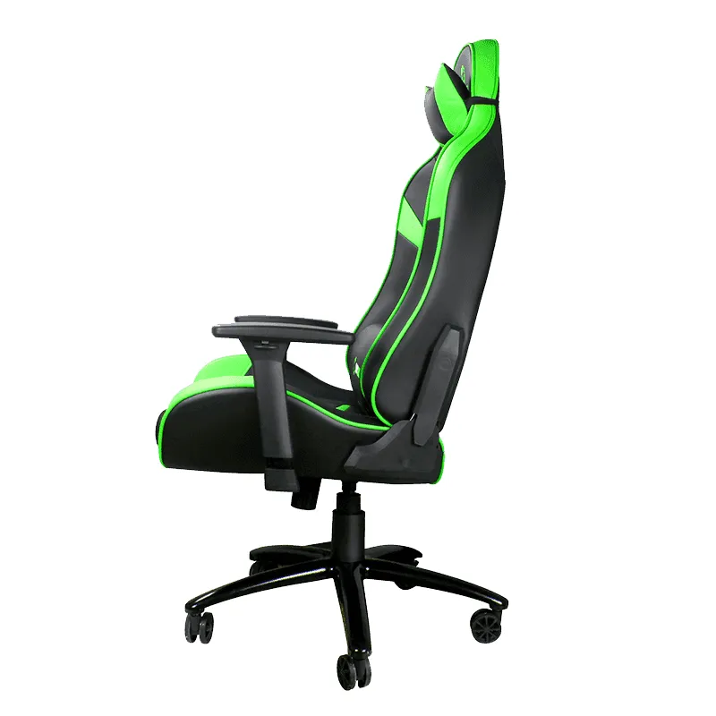 Scaun Gaming Gamemax GCR08, PU Piele, Negru/Verde