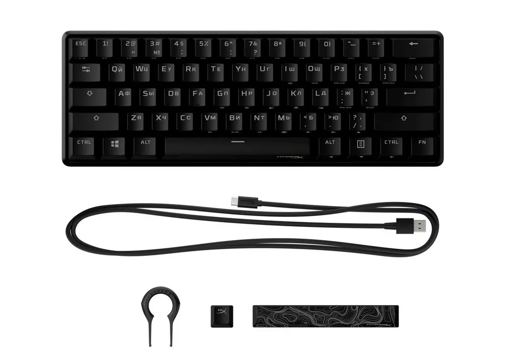 Клавиатура HyperX Alloy Origins 60, Проводное, Чёрный