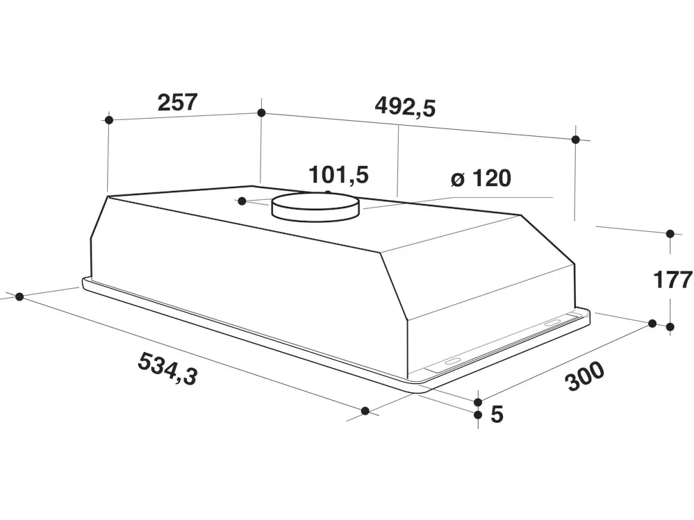 Встраиваемая Вытяжка Whirlpool WCT 64 FLY X, Нержавеющая сталь