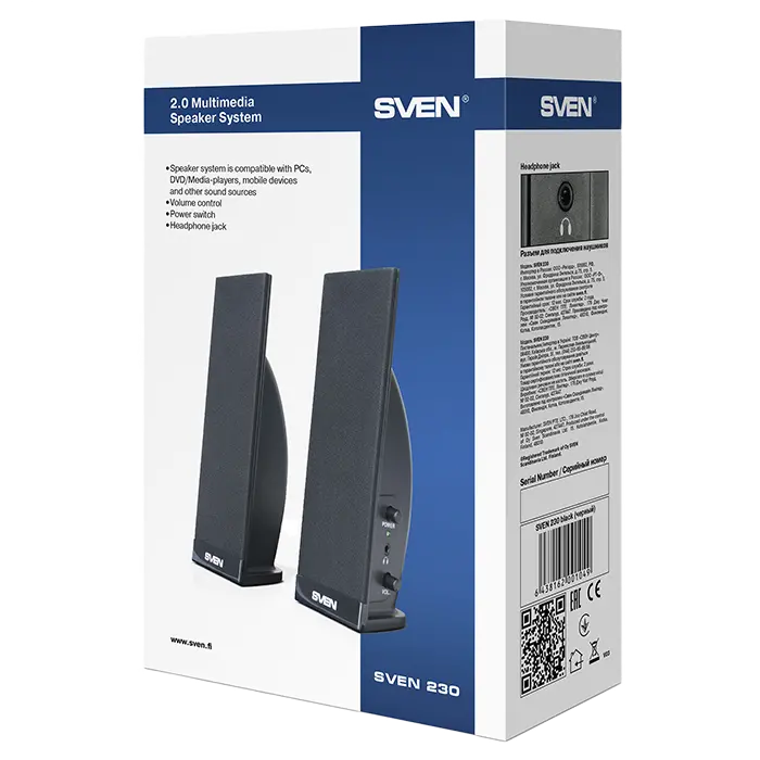 Boxe pentru calculator 2.0 SVEN "230", Negru