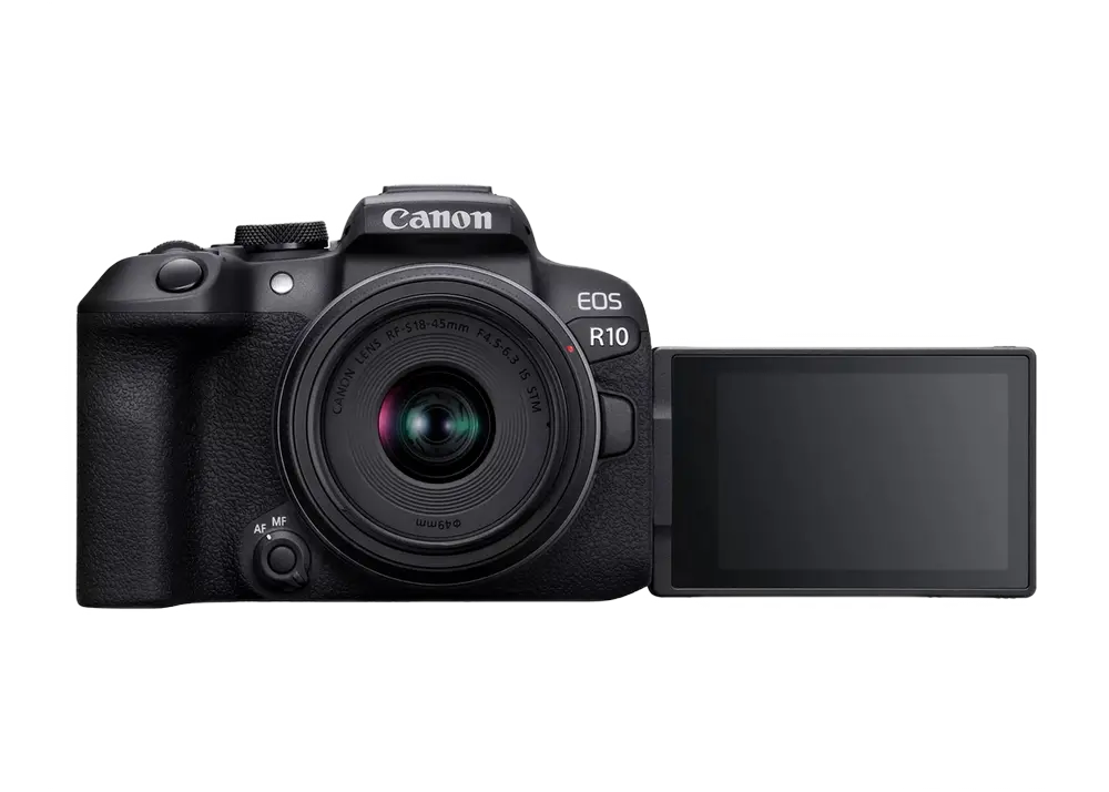 Aparat Foto Mirrorless Canon EOS R10 + RF-S 18-45 IS STM & Adapter, Negru