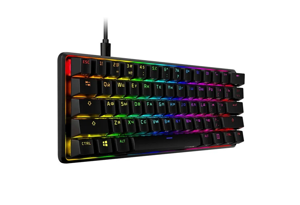 Клавиатура HyperX Alloy Origins 60, Проводное, Чёрный