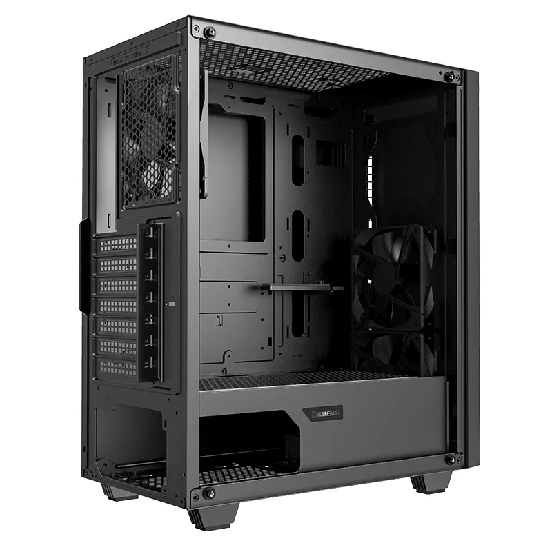 Carcasă PC Gamemax Fortress TG, Midi-Tower, ATX, Negru