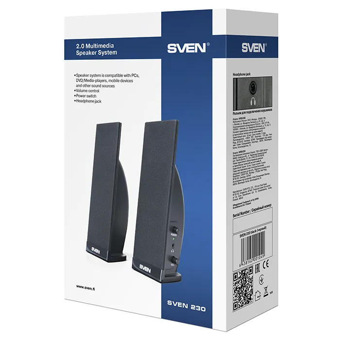 Boxe pentru calculator 2.0 SVEN "230", Negru