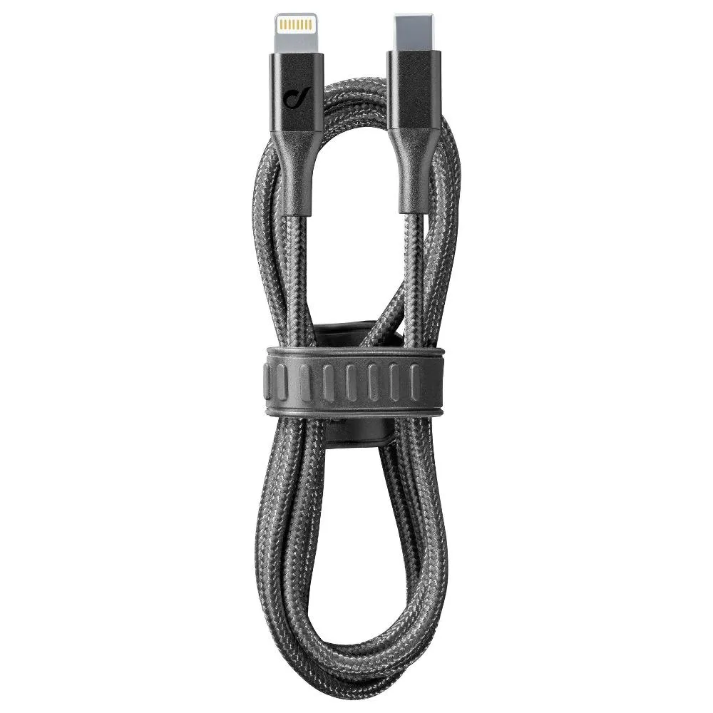 Cablu încărcare și sincronizare Cellularline Satellite MFI, USB Type-C/Lightning, 1m, Negru