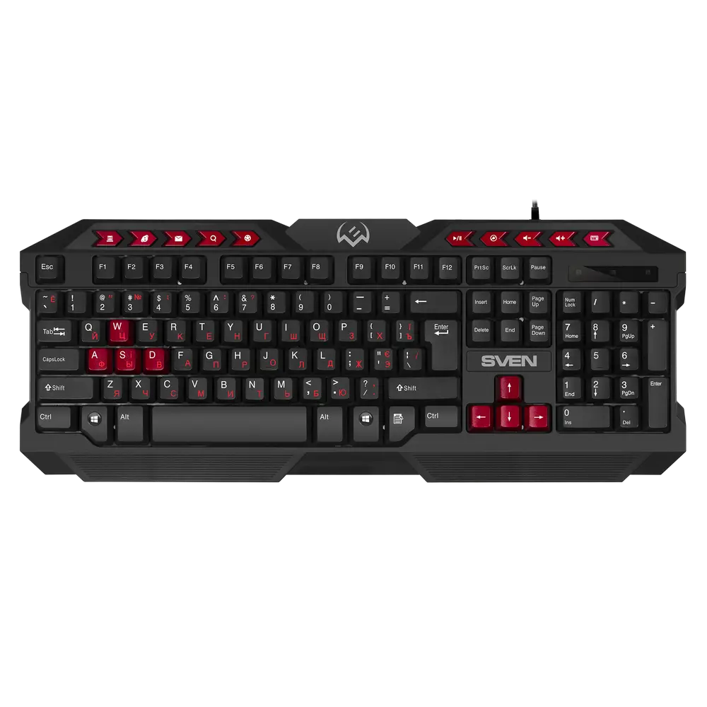 Set Tastatură + Mouse + Mouse Pad SVEN GS-9200, Cu fir, Negru/Rosu