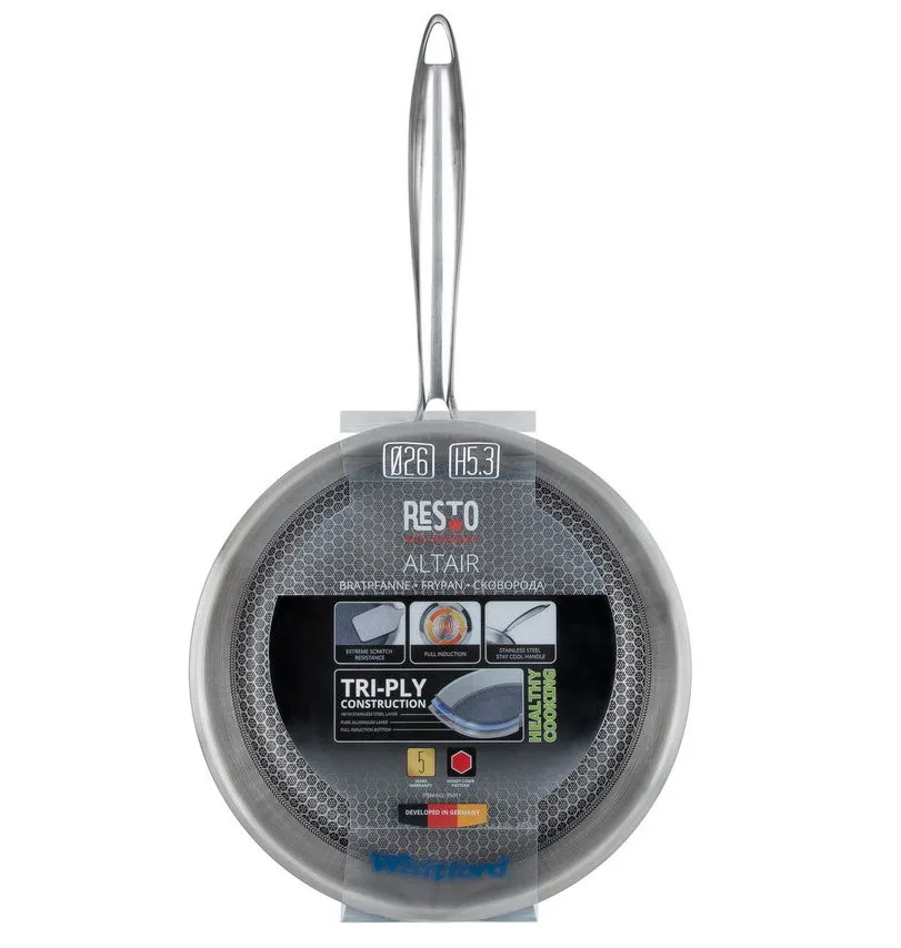 Сковорода RESTO 95012, 26см, Нержавеющая сталь