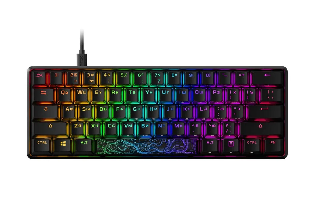 Клавиатура HyperX Alloy Origins 60, Проводное, Чёрный