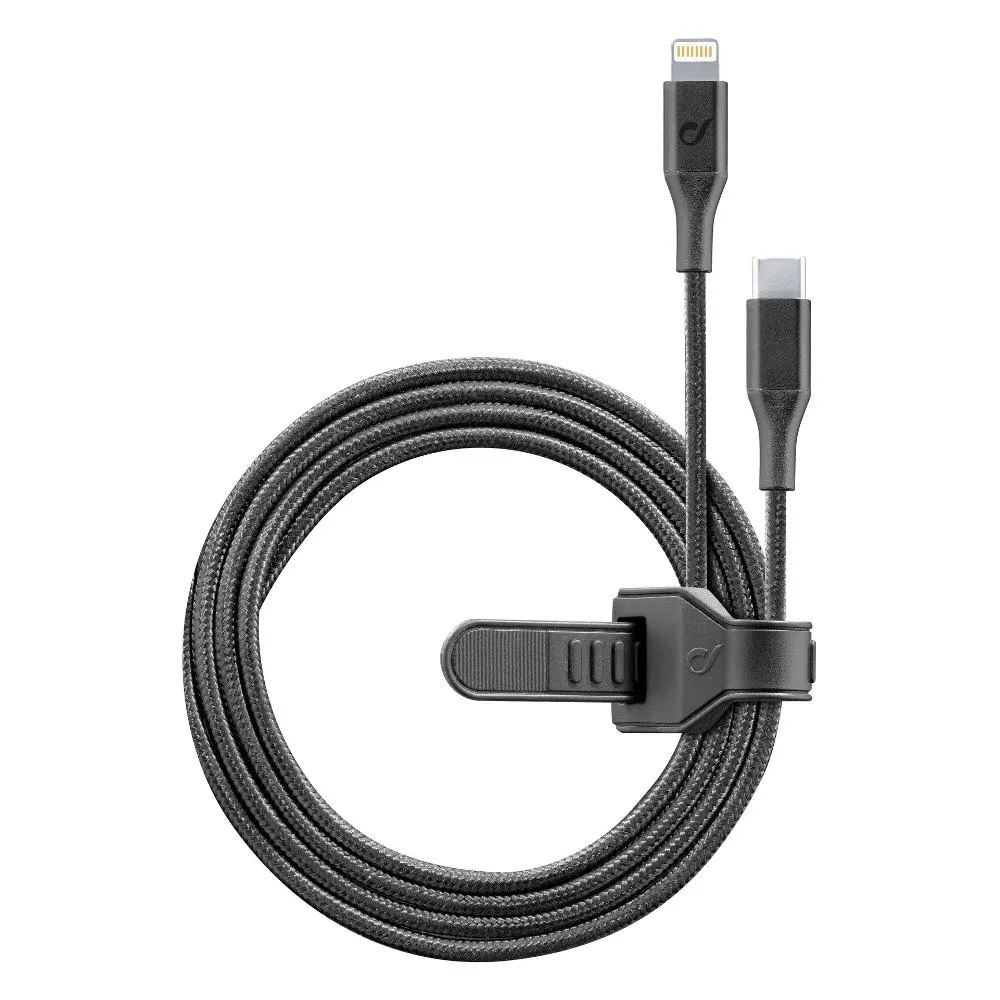 Cablu încărcare și sincronizare Cellularline Satellite MFI, USB Type-C/Lightning, 1m, Negru