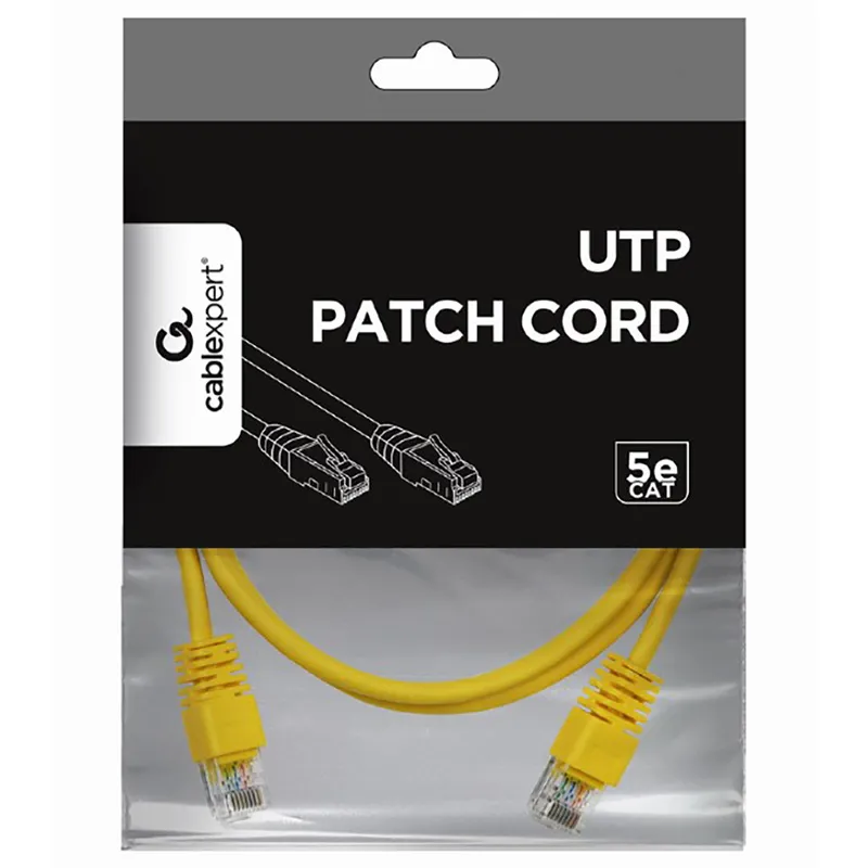 Patch cord Cablexpert PP12-1M/Y, CAT5e UTP, 1m, Galben