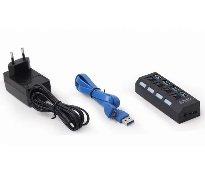 Adaptor Hub Gembird UHB-U3P4-22, Negru