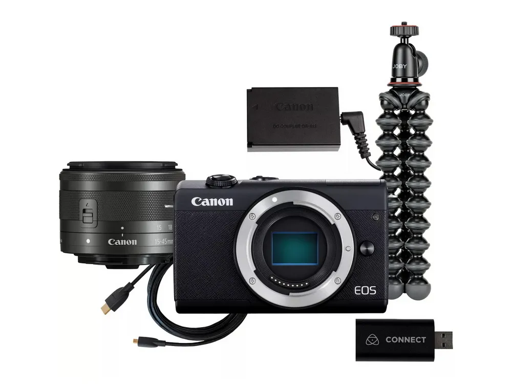 Aparat Foto Mirrorless Canon EOS M200 Streaming Kit, Negru