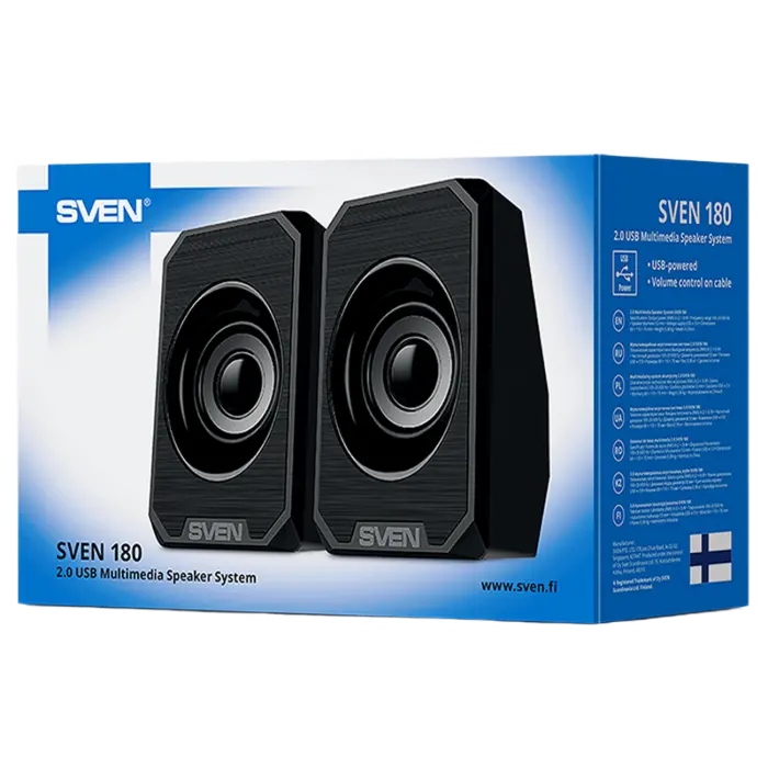 Boxe pentru calculator 2.0 SVEN "180", Negru