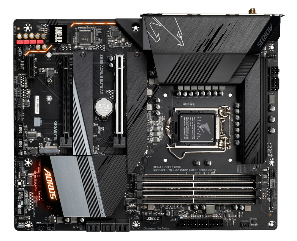 Материнская плата Gigabyte Z590 AORUS ELITE AX, LGA1200, Intel Z590, ATX