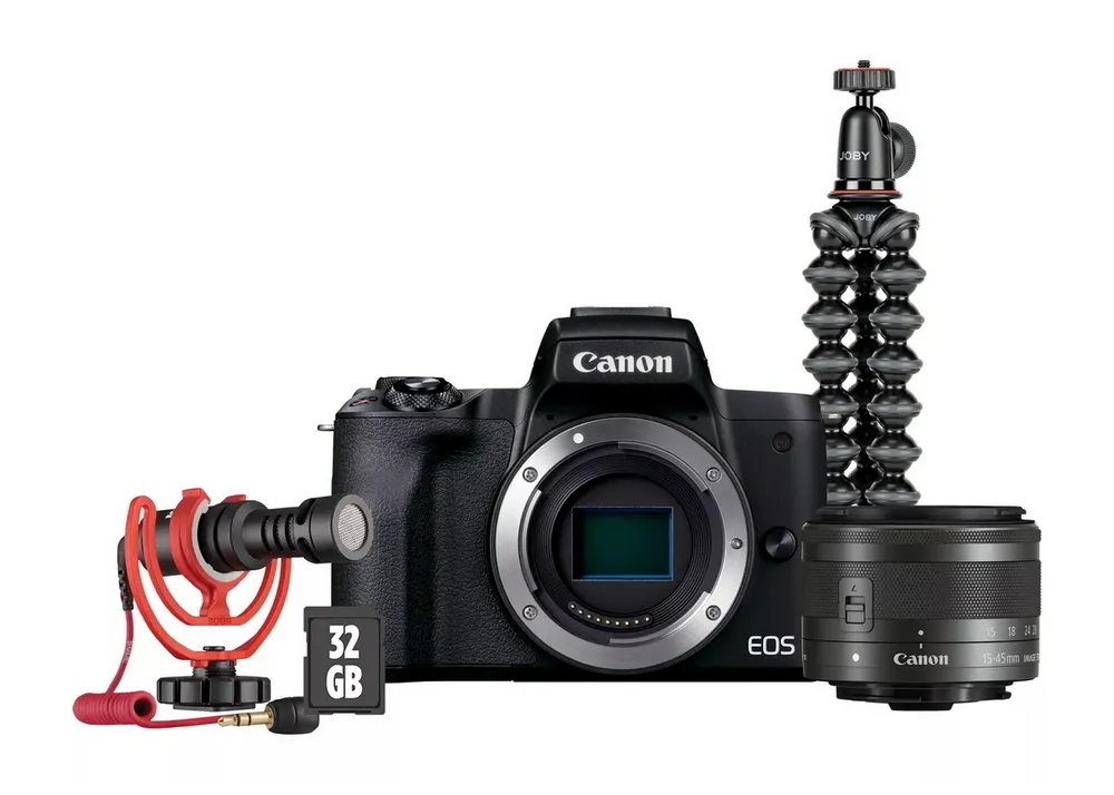 Aparat Foto Mirrorless Canon EOS M50 Mark II Vlogger Kit, Negru