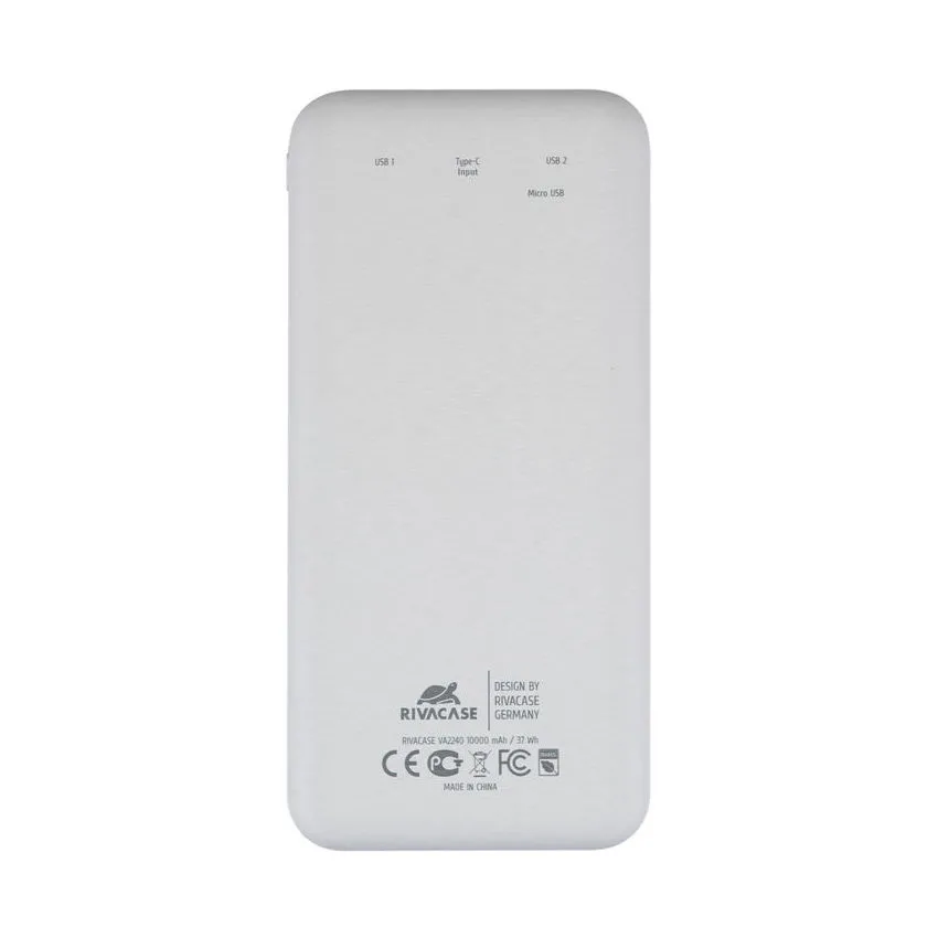Power Bank Rivacase 10000 mAh, VA2240, White