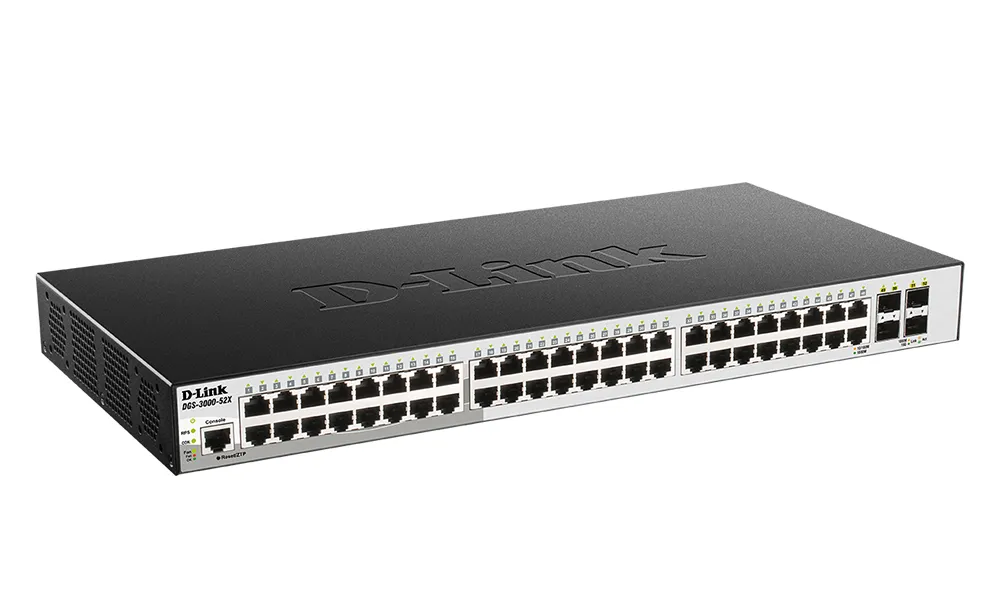 Сетевой коммутатор D-Link DGS-3000-52X, 48x 10/100/1000 Мбит/с, 4x SFP+