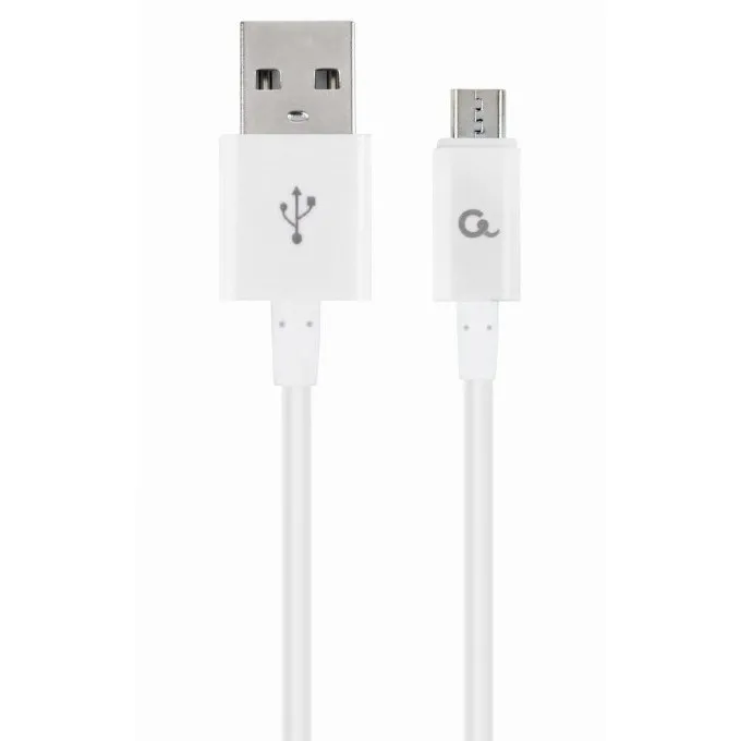 Кабель для зарядки и синхронизации Cablexpert CC-USB2P-AMmBM-2M-W, USB Type-A/micro-USB, 2м, Белый