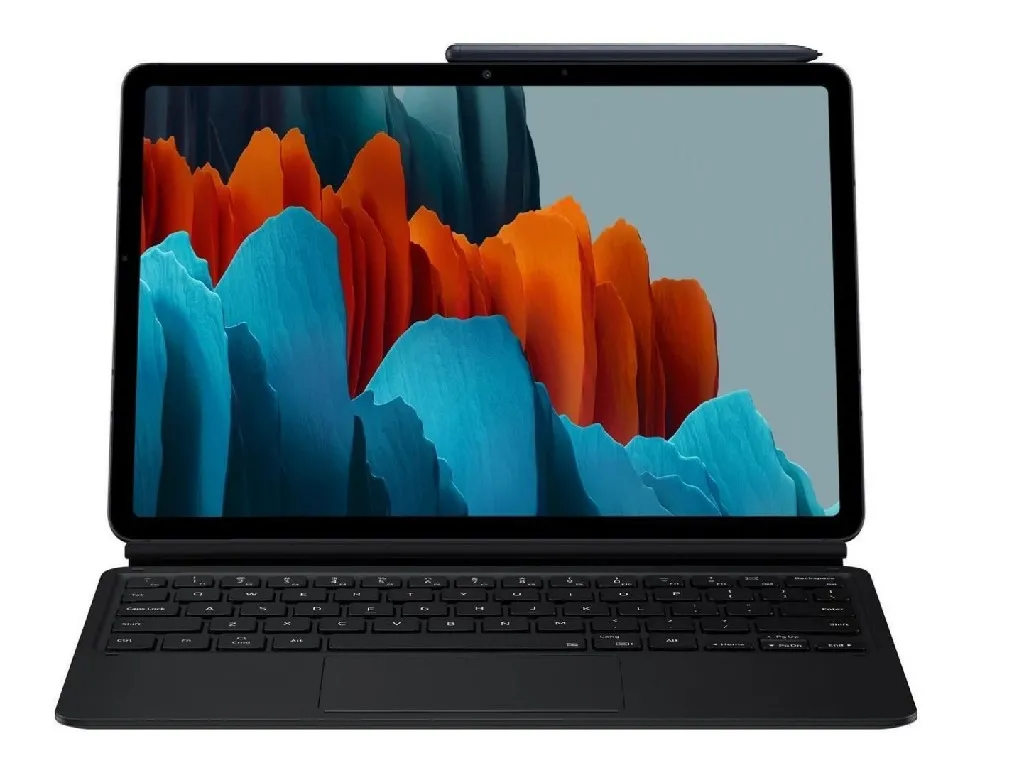 Husă pentru tabletă Samsung Galaxy Tab S7 Book Cover Keyboard, 11", Poliuretan, Negru