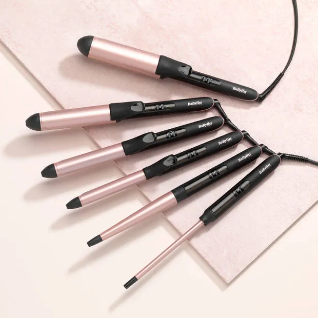 Ondulator de păr BaByliss Conical Wand C454E, Negru | Roz