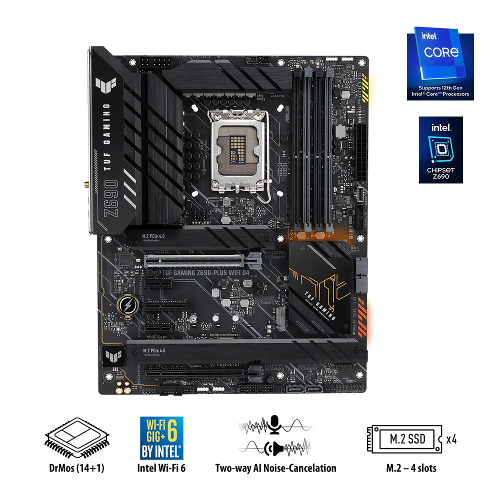 Материнская плата ASUS TUF GAMING Z690-PLUS WIFI, LGA1700, Intel Z690, ATX
