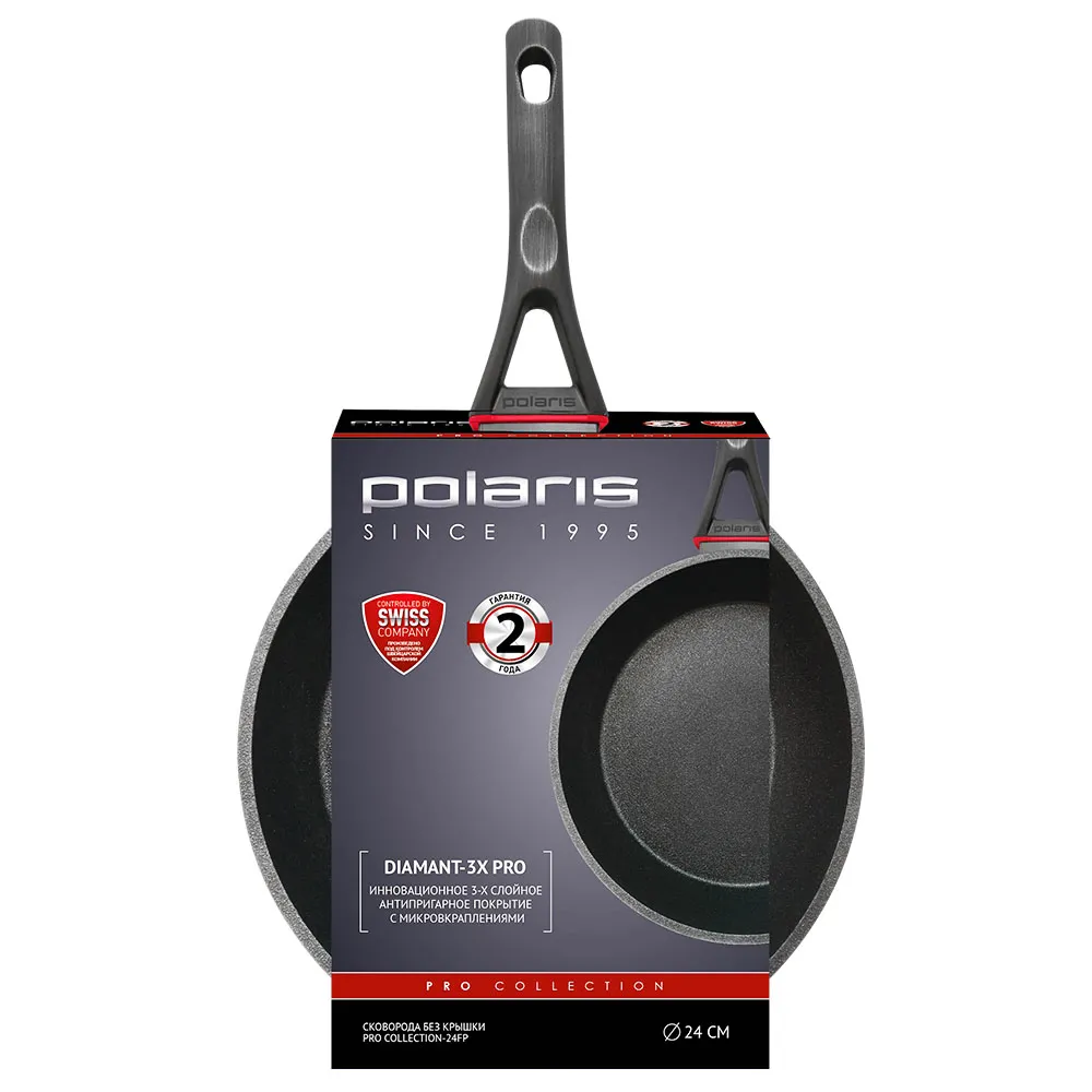 Tigaie Polaris PRO collection-24FP, 24cm, Negru